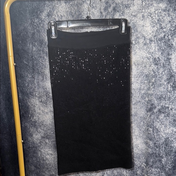 NWT All Saints Lovise Black Sequin Midi Skirt - Picture 1 of 6